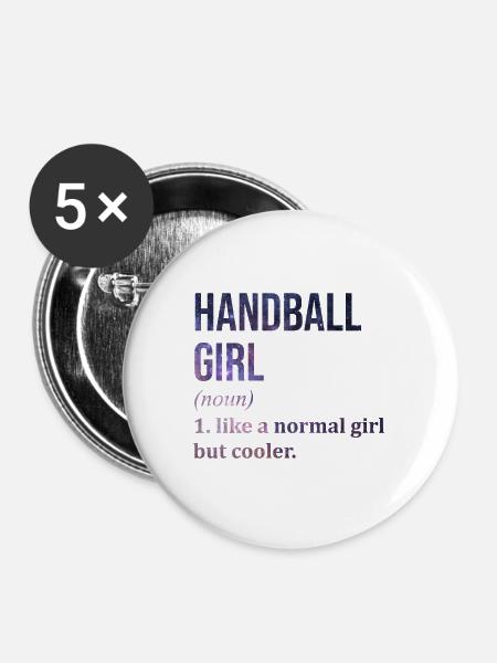 Handball Handball Handball - Buttons groß 56 mm (5er Pack) - Weiß