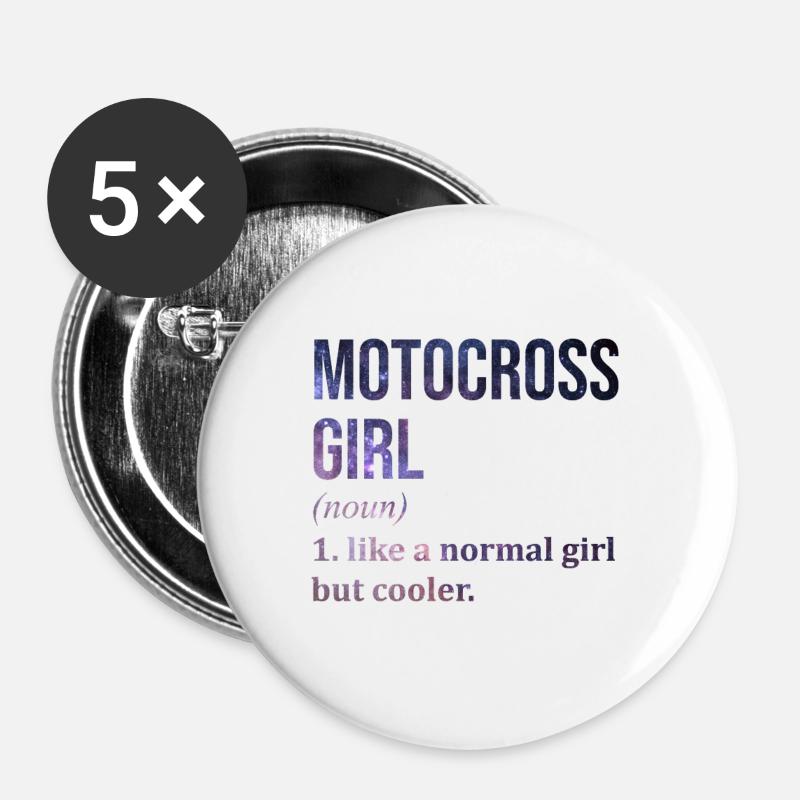 Motocross - Buttons large 2.2''/56 mm (5-pack) - white