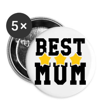 Best Mom - Mother's Day - Buttons large 2.2''/56 mm (5-pack) - white - Front