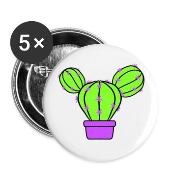Small Cactus Spines Desert Cacti Flower Pot - Buttons large 2.2''/56 mm (5-pack) - white - Front