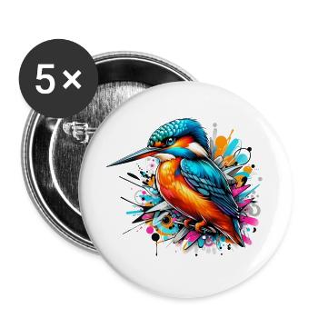 Kingfisher - Buttons large 2.2''/56 mm (5-pack) - white - Front
