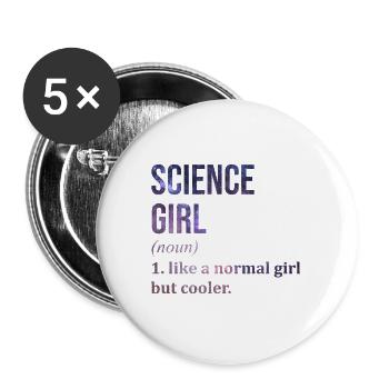 science - Lot de 5 grands badges (56 mm) - blanc - Devant