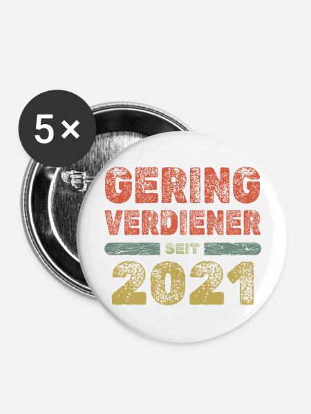 2021 - Buttons groß 56 mm (5er Pack) - Weiß