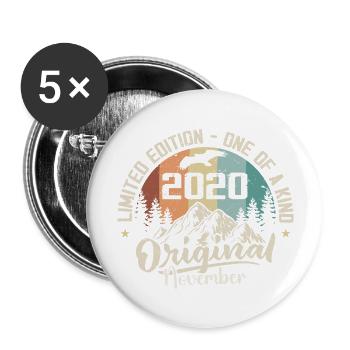 Original Novembre 2020 Anniversaire Novembre 2020 - Lot de 5 grands badges (56 mm) - blanc - Devant