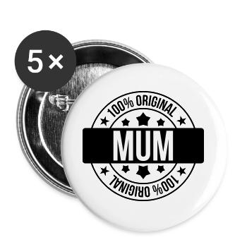 Best Mom - Mother's Day - Buttons large 2.2''/56 mm (5-pack) - white - Front