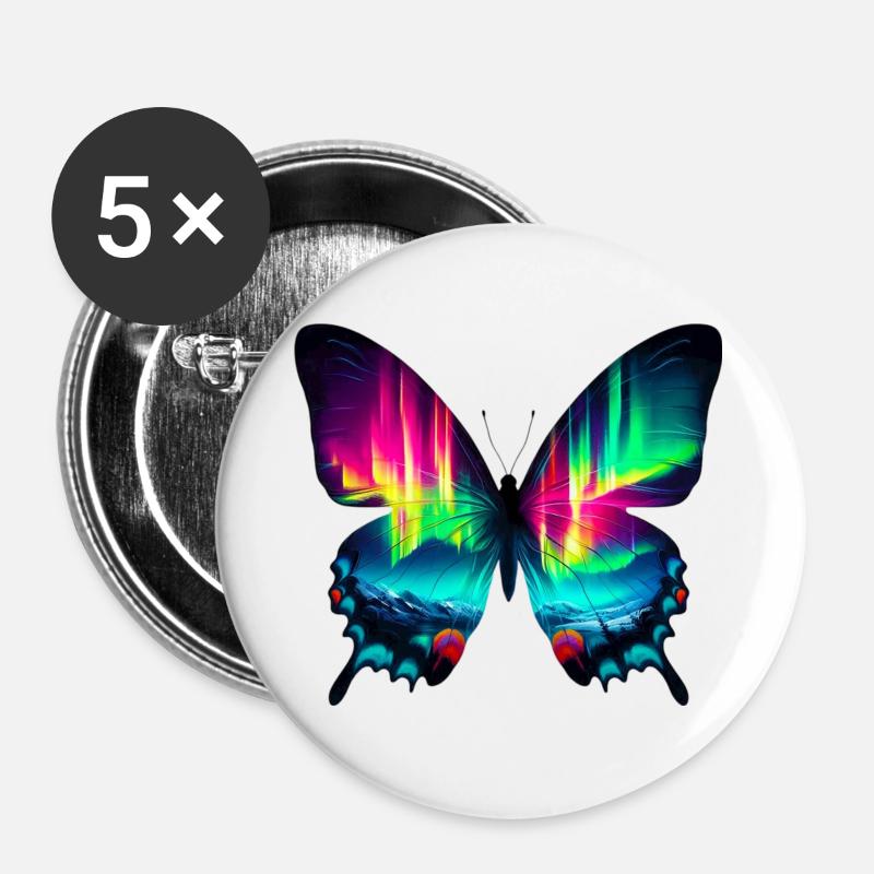 Butterfly - Buttons large 2.2''/56 mm (5-pack) - white