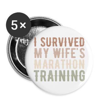 Wifes Training Schedule Funny Triathlon Gift - Buttons large 2.2''/56 mm (5-pack) - white - Front