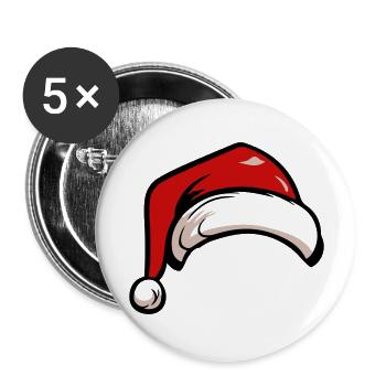 Christmas Santa Claus Hat - Buttons large 2.2''/56 mm (5-pack) - white - Front