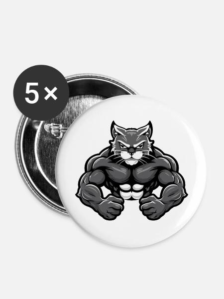 Wildcat Comic - Buttons groß 56 mm (5er Pack) - Weiß