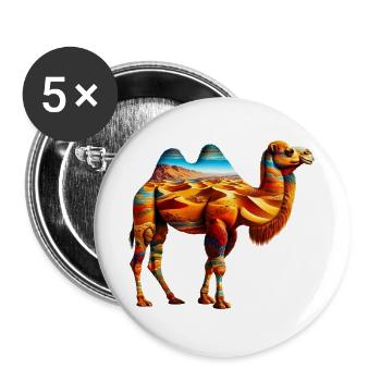 Chameau - Lot de 5 grands badges (56 mm) - blanc - Devant
