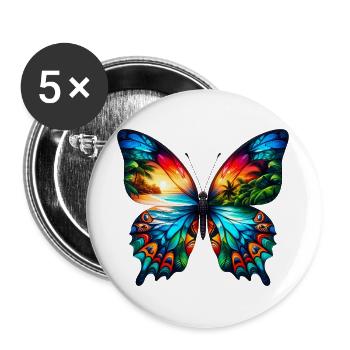 Butterfly - Buttons large 2.2''/56 mm (5-pack) - white - Front