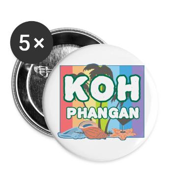 Regenbogen K8h Phangan - Buttons groß 56 mm (5er Pack) - Weiß - Vorne