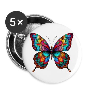 Butterfly - Buttons large 2.2''/56 mm (5-pack) - white - Front
