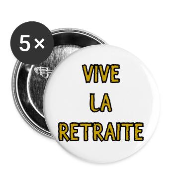 RETIREMENT. HOLIDAY. RETIREMENT. RETIRED - Buttons large 2.2''/56 mm (5-pack) - white - Front