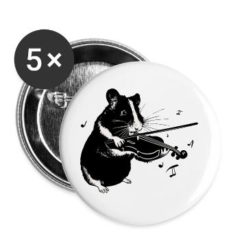 Hamster Playing a Violin - Music Hamster - Buttons large 2.2''/56 mm (5-pack) - white - Front