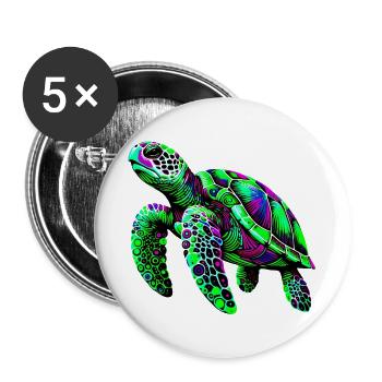 Turtle - Buttons large 2.2''/56 mm (5-pack) - white - Front