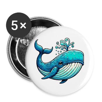 Whale - Buttons large 2.2''/56 mm (5-pack) - white - Front