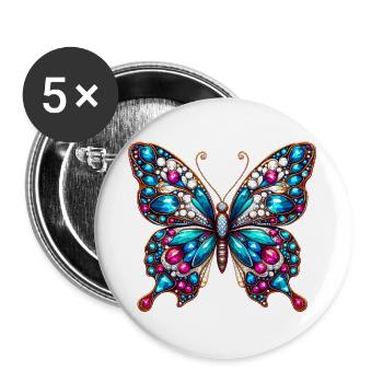 Butterfly - Buttons large 2.2''/56 mm (5-pack) - white - Front