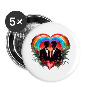 The magic of the moment: elegant cheerful silhouettes - Buttons large 2.2''/56 mm (5-pack) - white - Front