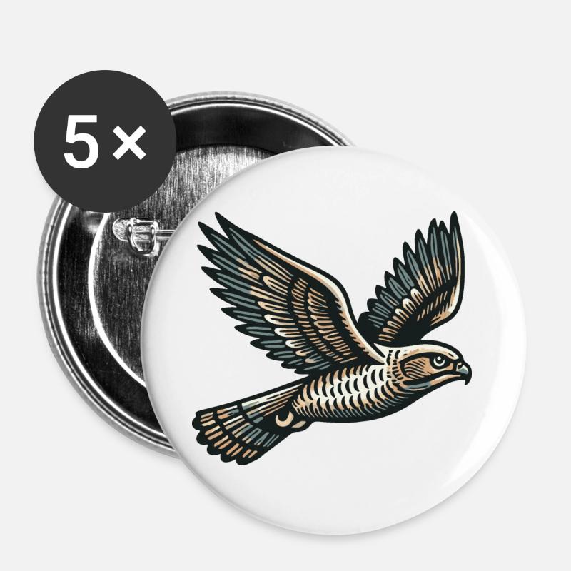 Hawk - Buttons large 2.2''/56 mm (5-pack) - white