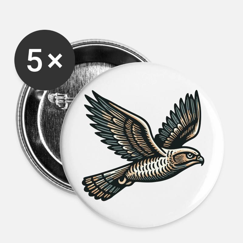 Hawk - Buttons large 2.2''/56 mm (5-pack) - white