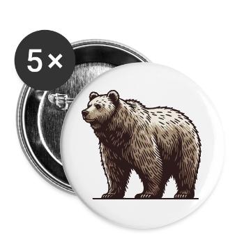 Grizzly - Buttons groß 56 mm (5er Pack) - Weiß - Vorne