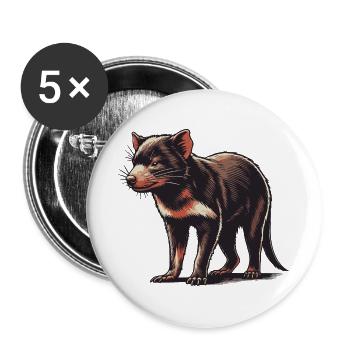 Tasmanischer Teufel - Buttons groß 56 mm (5er Pack) - Weiß - Vorne