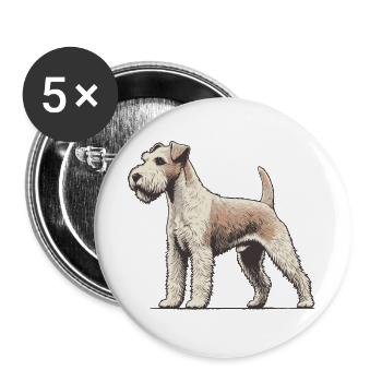 Terrier - Buttons large 2.2''/56 mm (5-pack) - white - Front