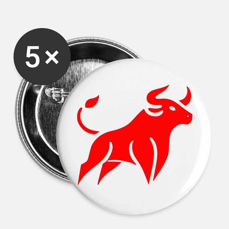 Bull logo San fermin - Buttons large 2.2''/56 mm (5-pack) - white
