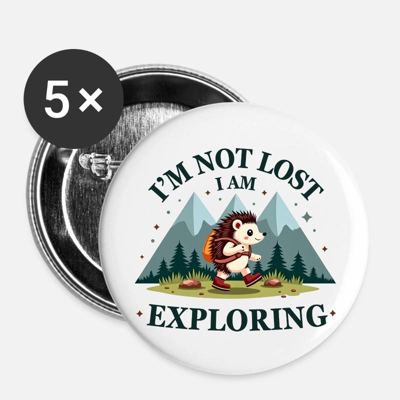 I am not lost I'm exploring - Hiking and Exploring - Buttons large 2.2''/56 mm (5-pack) - white