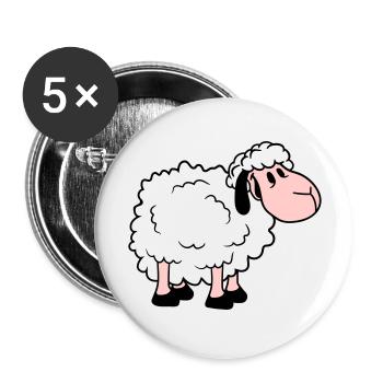 mouton bébé se tient mignon mignon agneau enfant cool bande dessinée - Lot de 5 grands badges (56 mm) - blanc - Devant