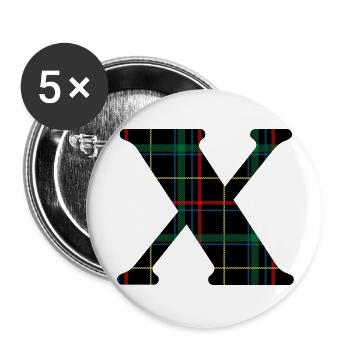 Monogram x Scottish tartan - Buttons large 2.2''/56 mm (5-pack) - white - Front