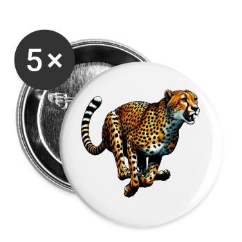 Gepard - Buttons groß 56 mm (5er Pack) - Weiß - Vorne