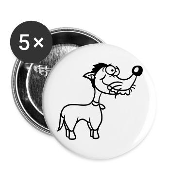 Dog Stands Stupid Guy Funny Stupid Crazy Funny - Buttons large 2.2''/56 mm (5-pack) - white - Front