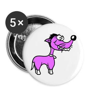 Dog Stands Stupid Guy Funny Stupid Crazy Funny - Buttons large 2.2''/56 mm (5-pack) - white - Front