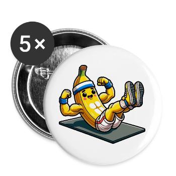 Défiez vos limites Bodybuilder Abdos - Lot de 5 grands badges (56 mm) - blanc - Devant