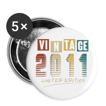2011 Jahrgang 2011 geboren in 20114 Jahren. Jahr - Buttons groß 56 mm (5er Pack) - Weiß - Vorne