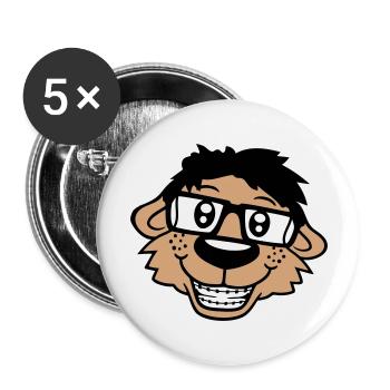 Dog Nerd Hornglasses Geek Braces Smart Funny - Buttons large 2.2''/56 mm (5-pack) - white - Front