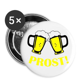 Santé de la bière - Lot de 5 grands badges (56 mm) - blanc - Devant
