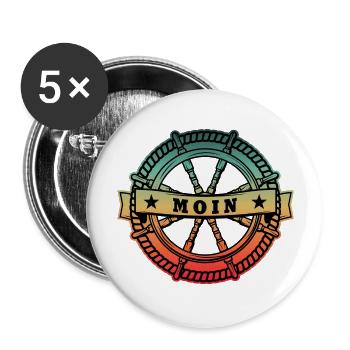 Nordstyle Moin Ankerdesign No. 1 City - Buttons groß 56 mm (5er Pack) - Weiß - Vorne