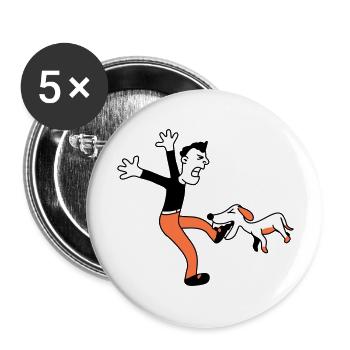 Dog Bites Man Foot Pain Attack - Buttons large 2.2''/56 mm (5-pack) - white - Front