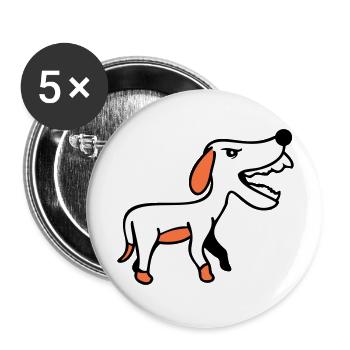 Dog, Furious, Biting, , Aggressive, Attack - Buttons large 2.2''/56 mm (5-pack) - white - Front