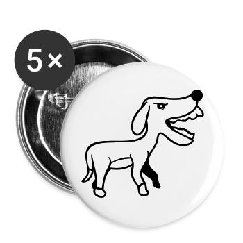 Dog, Furious, Biting, , Aggressive, Attack - Buttons large 2.2''/56 mm (5-pack) - white - Front