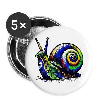 Snail - Buttons large 2.2''/56 mm (5-pack) - white - Front