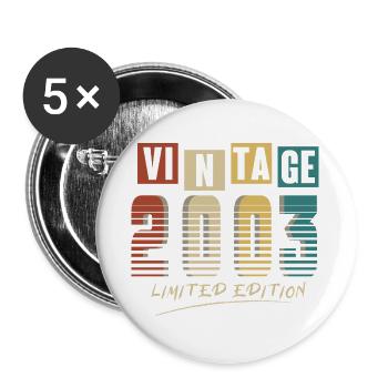 2003 Vintage 2003 born in 2003 Birthday. Year 2 - Buttons large 2.2''/56 mm (5-pack) - white - Front