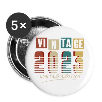Vintage 2023: Limited Edition - 2nd Anniversary. - Buttons large 2.2''/56 mm (5-pack) - white - Front