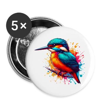 Kingfisher - Buttons large 2.2''/56 mm (5-pack) - white - Front