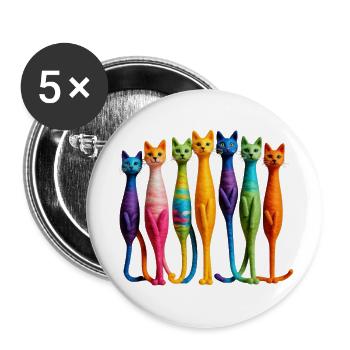 Cat - Buttons large 2.2''/56 mm (5-pack) - white - Front