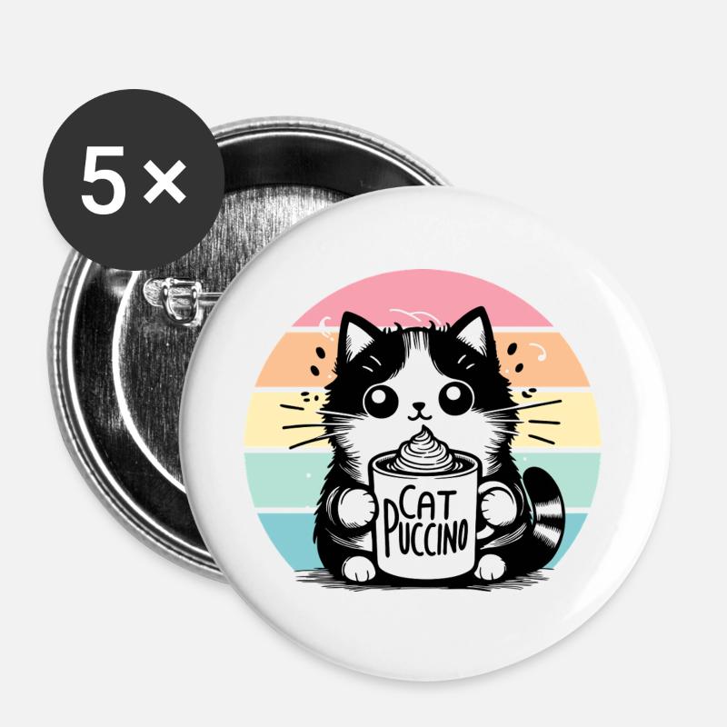 Catpuccino 3 - Buttons large 2.2''/56 mm (5-pack) - white