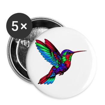 Kolibri - Buttons groß 56 mm (5er Pack) - Weiß - Vorne